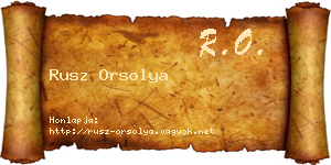 Rusz Orsolya névjegykártya